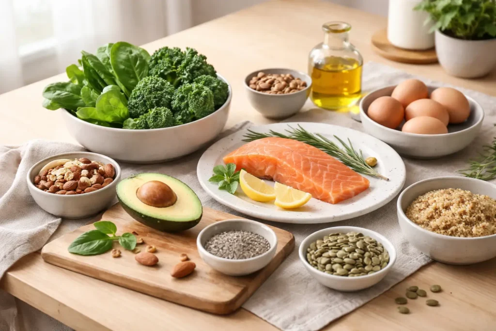 Hormonal balance foods supporting cortisol regulation and metabolic health in women over 40